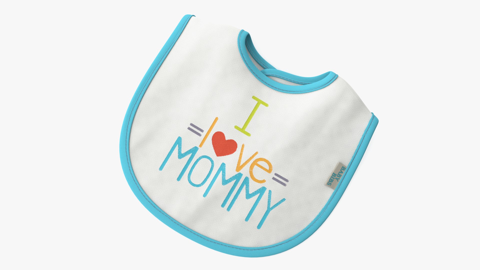 I Love Mommy Baby Bib 3D model preview