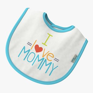 I Love Mommy Baby Bib 3D model
