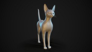 3D Base Mesh Cat Sfinx High Poly