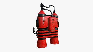 3D Jetpack E04 Red Black - SciFi Character Design