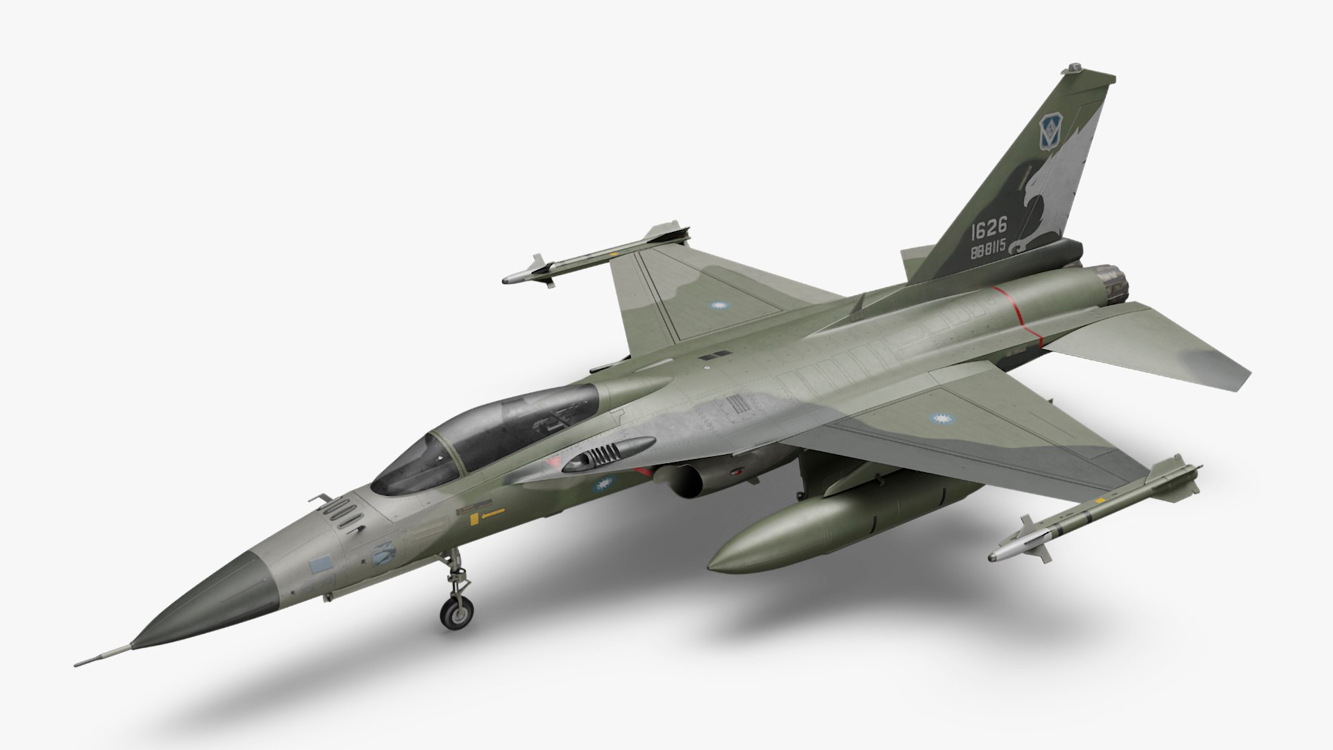 AIDC F-CK-1 Ching-Kuo Fighter Jet Green 3D model preview