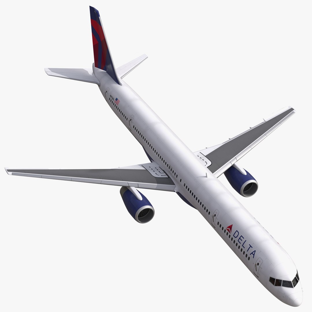 Boeing 757-300 Delta Air Lines Rigged 3D Model 3D model preview