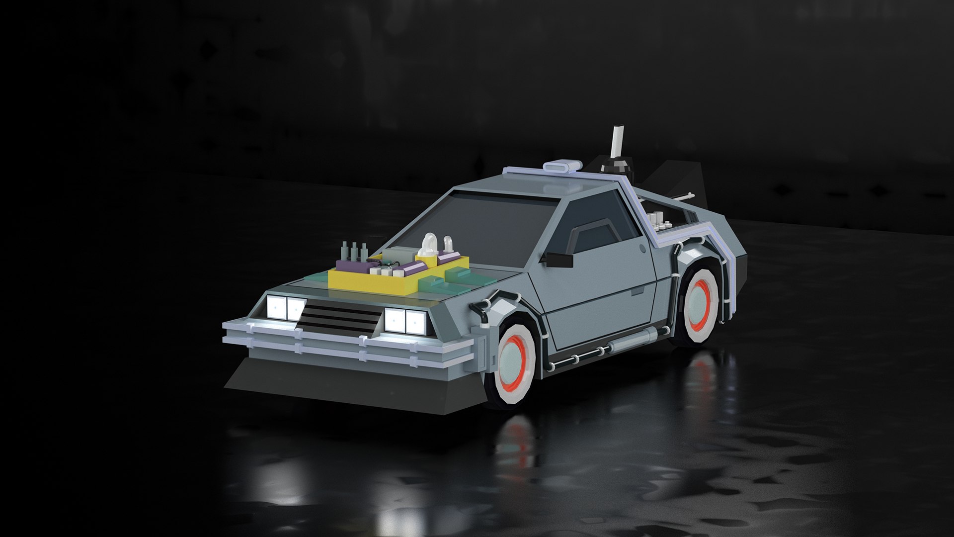 3D Car Back To The Future Low-poly - TurboSquid 1734623