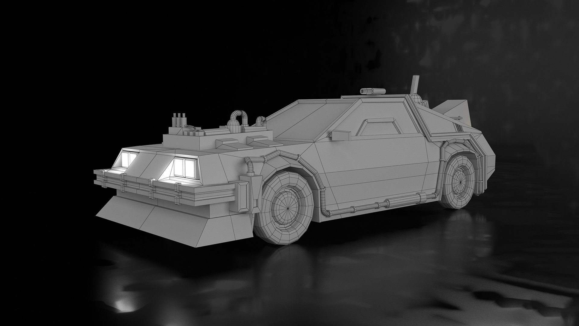 3D Car Back To The Future Low-poly - TurboSquid 1734623