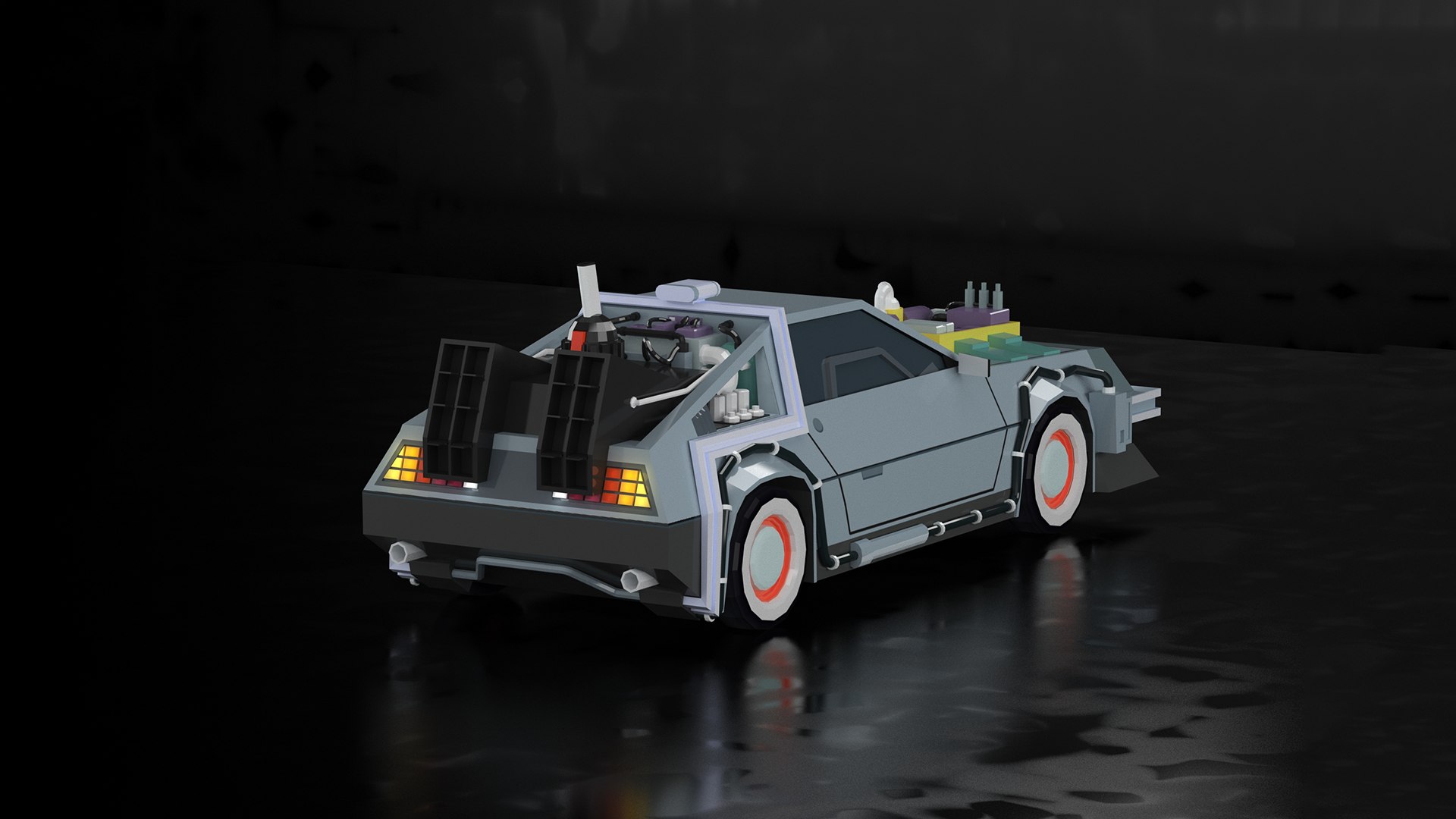 3D Car Back To The Future Low-poly - TurboSquid 1734623