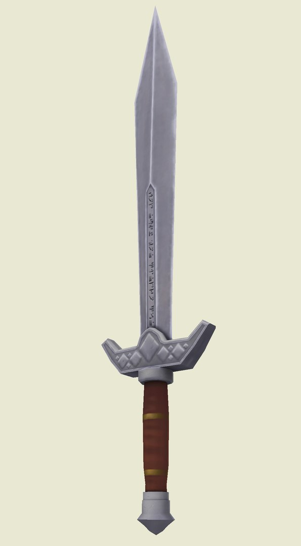 3dsmax runic sword hand painted