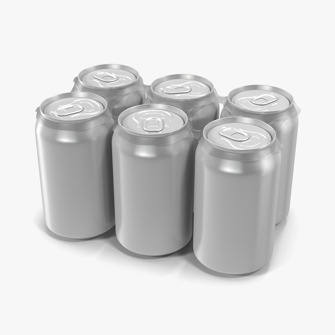 Six Pack of Cans 3D model preview