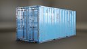 Intermodal Shipping Container 20-foot-long Rusted