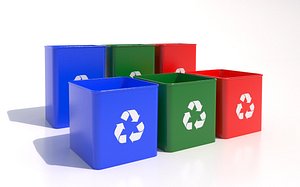 3d recycle bins model