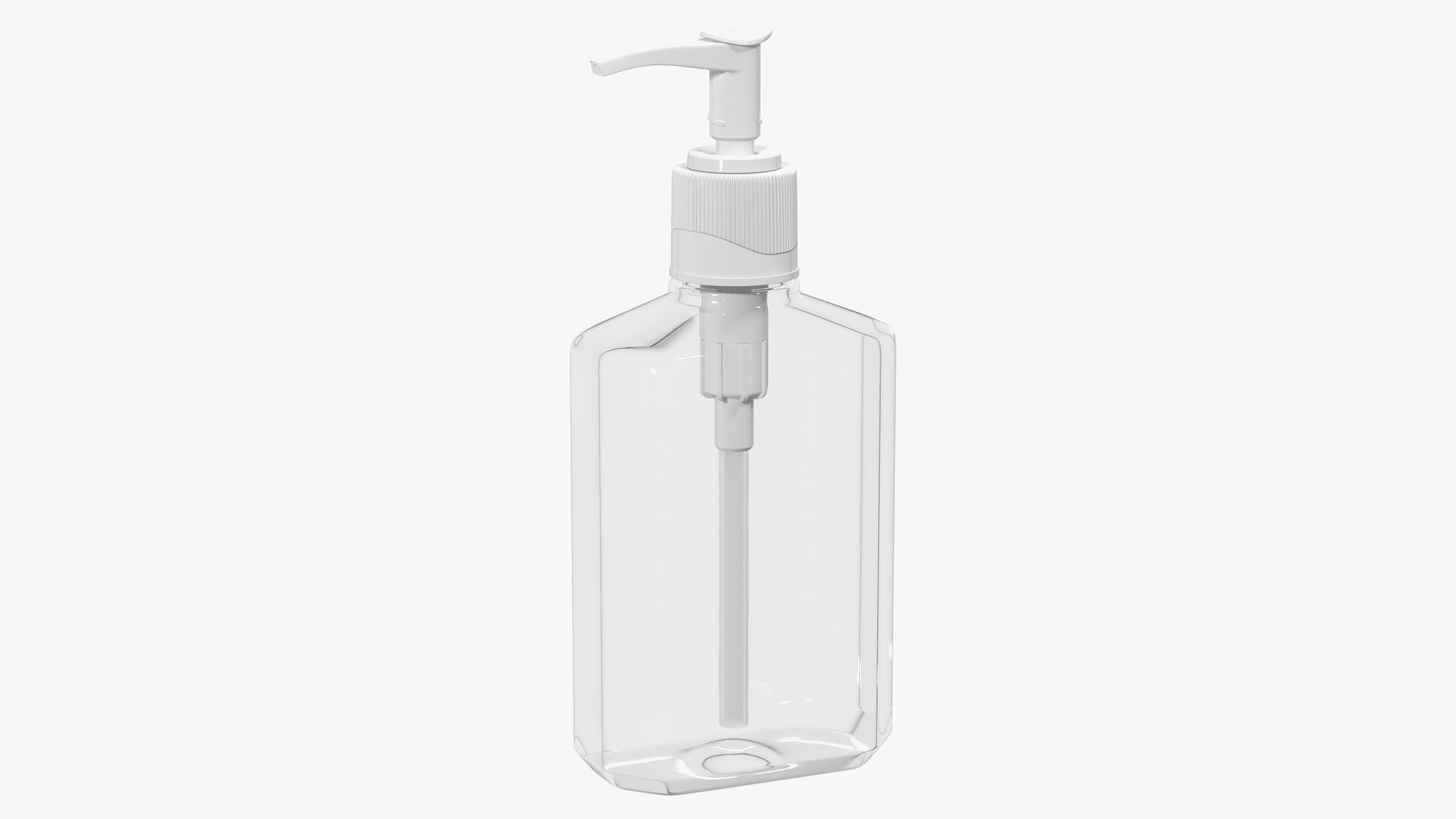 Empty Bottle with Dispenser Cap 3D model preview