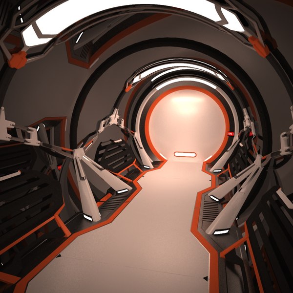 sci fi spaceship corridor interior max