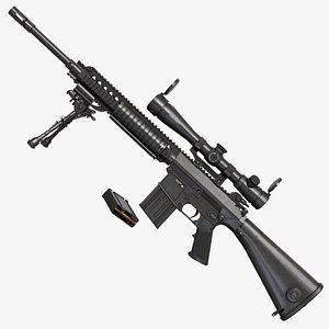 Sniper 07 Black Generic All PBR Unity UE Txtures model