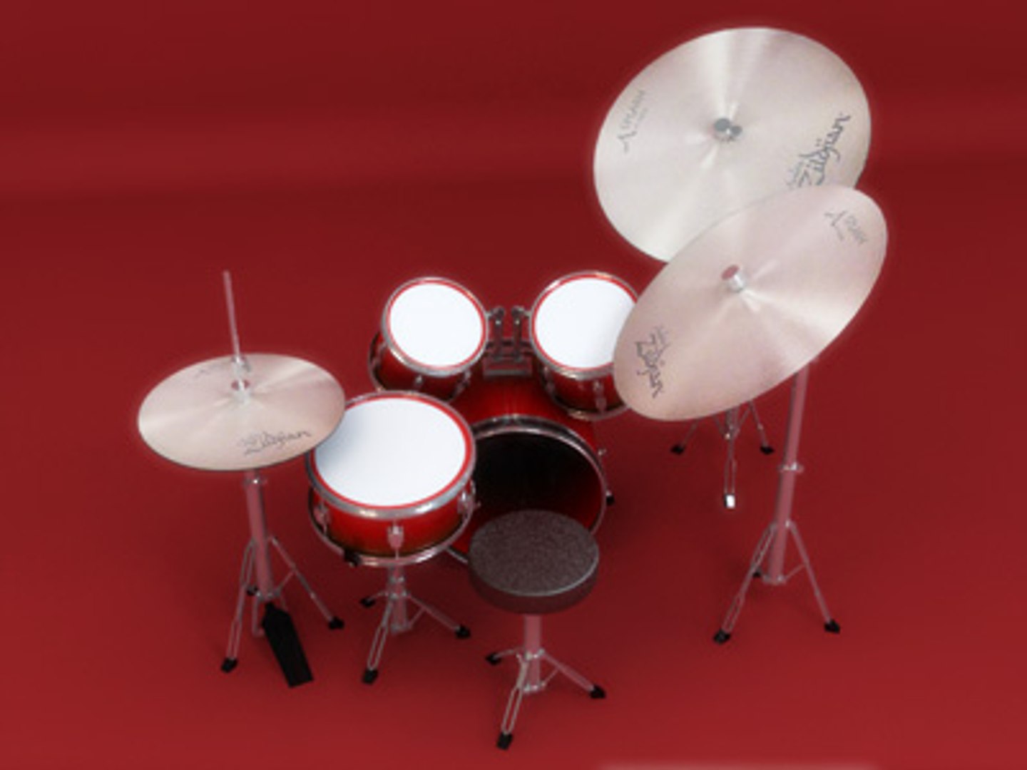 Drum Set 3d Model