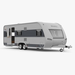 Hobby Caravan Trailer Rigged 3D model