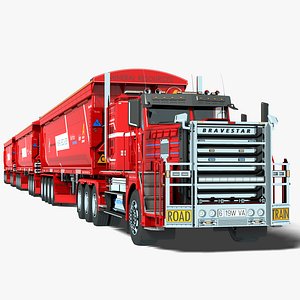 3D Mineral Resources Road Train Truck