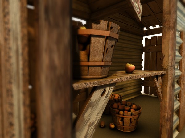 3d model old apple shack