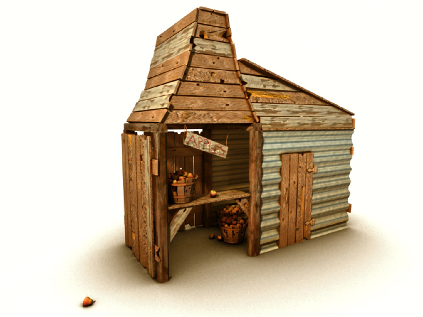 3d Model Old Apple Shack