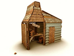 3d model old apple shack
