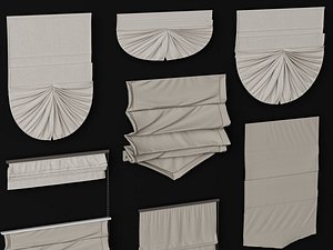 Classic Roman Window Blinds Fabric Shades 3D