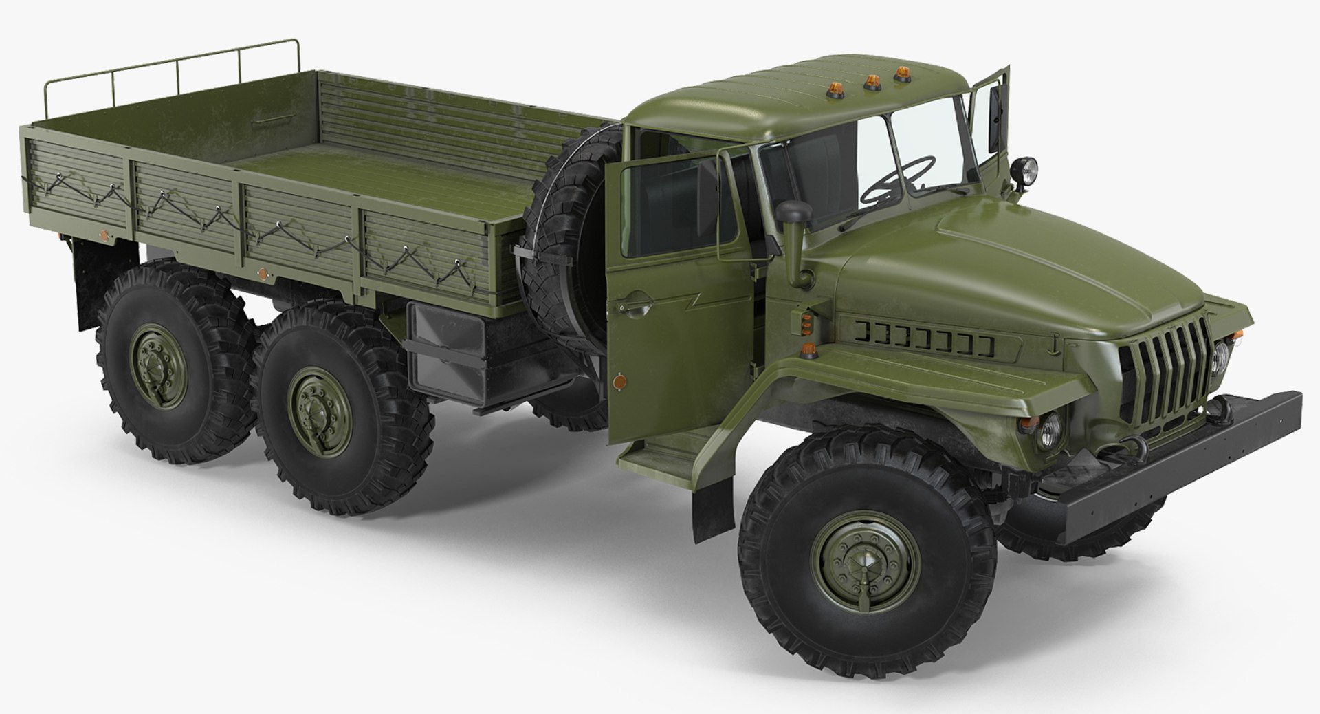 Ural 4320 Soviet Cargo Truck Rigged 3D model preview