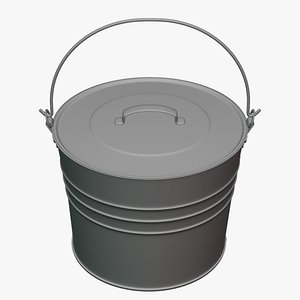 3D model Small Galvanized Metal Bucket - Geometry Only No Textures No Materials