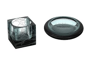 3D ashtray glass ash