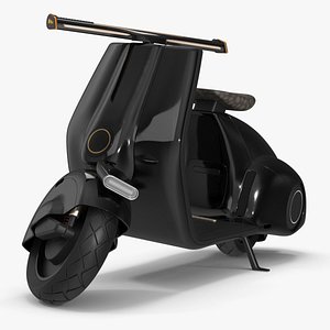 Futuristic Electric Scooter Black Rigged 3D model