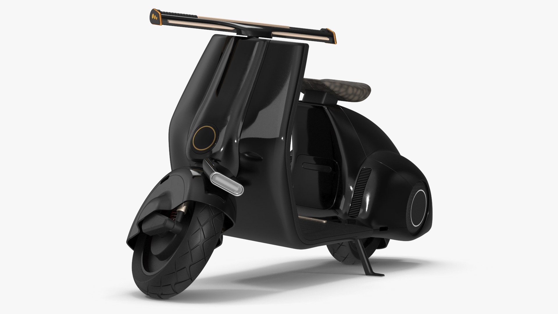 Futuristic Electric Scooter Black Rigged 3D model preview