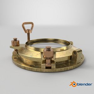 Vintage Ship Porthole Brass 3D model