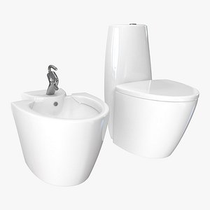 3D piece wc toilet bidet