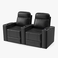 Valencia Home Theater Seating Row of 2 Black
