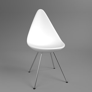 3D model interior fritzhansen drop plastic