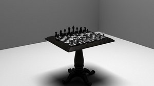 Obsidian Chess Set  Highly Detailed 3D Model