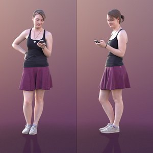3D 10513 Svenja - Young Woman Standing Checking Her Phone