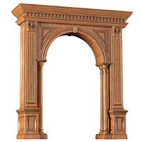 Arched doorway wood Arch in classic style