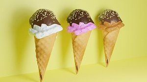 Chocolate covered ice cream cone