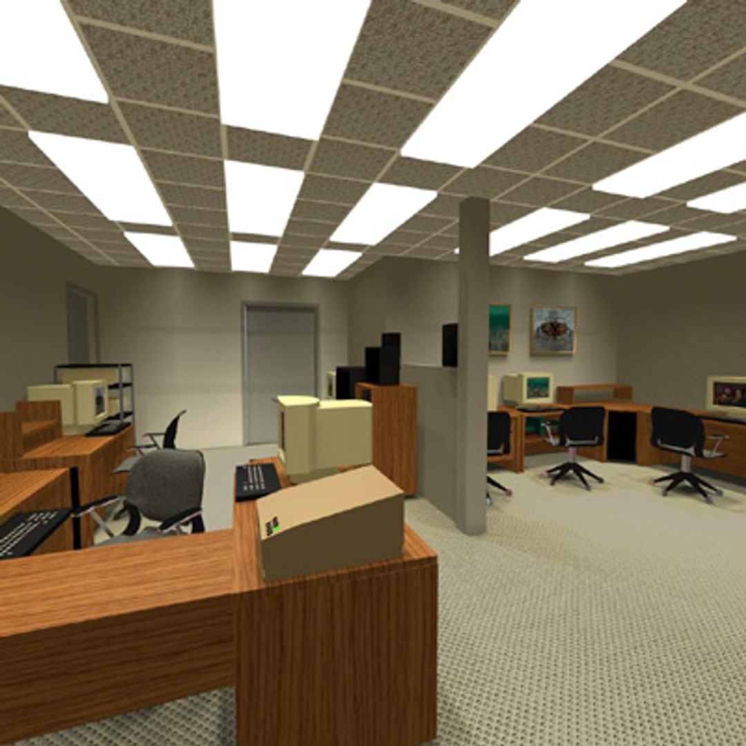 Building Office Furnished 3d Model