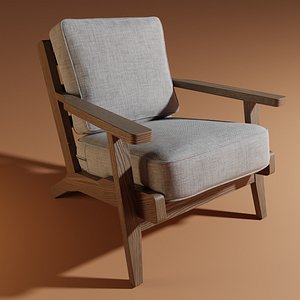 Wooden armchair 3D model
