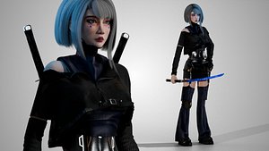 3D model Cyberpunk Girl - Astra - Game Ready