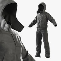Insulated Winter Workwear Jacket and Pants Black