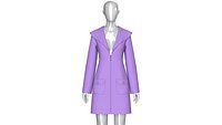 Girls Full Zip Wide Collar Coat