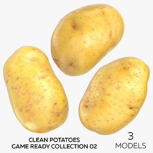 3D Clean Potatoes Game Ready Collection 02 - 3 models model