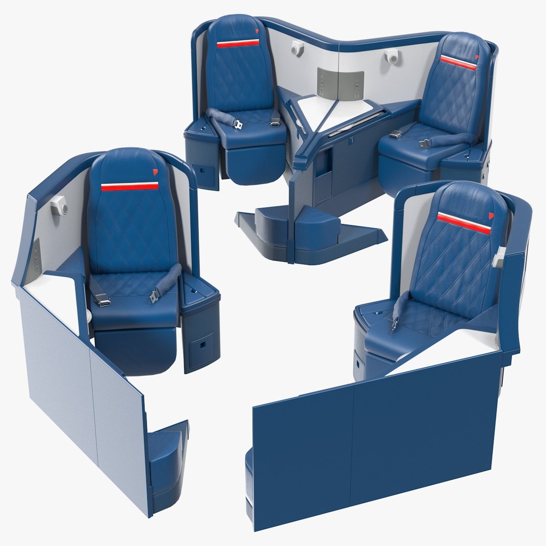 Delta Air Lines Airbus A330-300 Business Class Seats Set 3D model preview