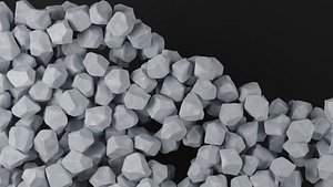 Ice cubes falling animation 3 3D model