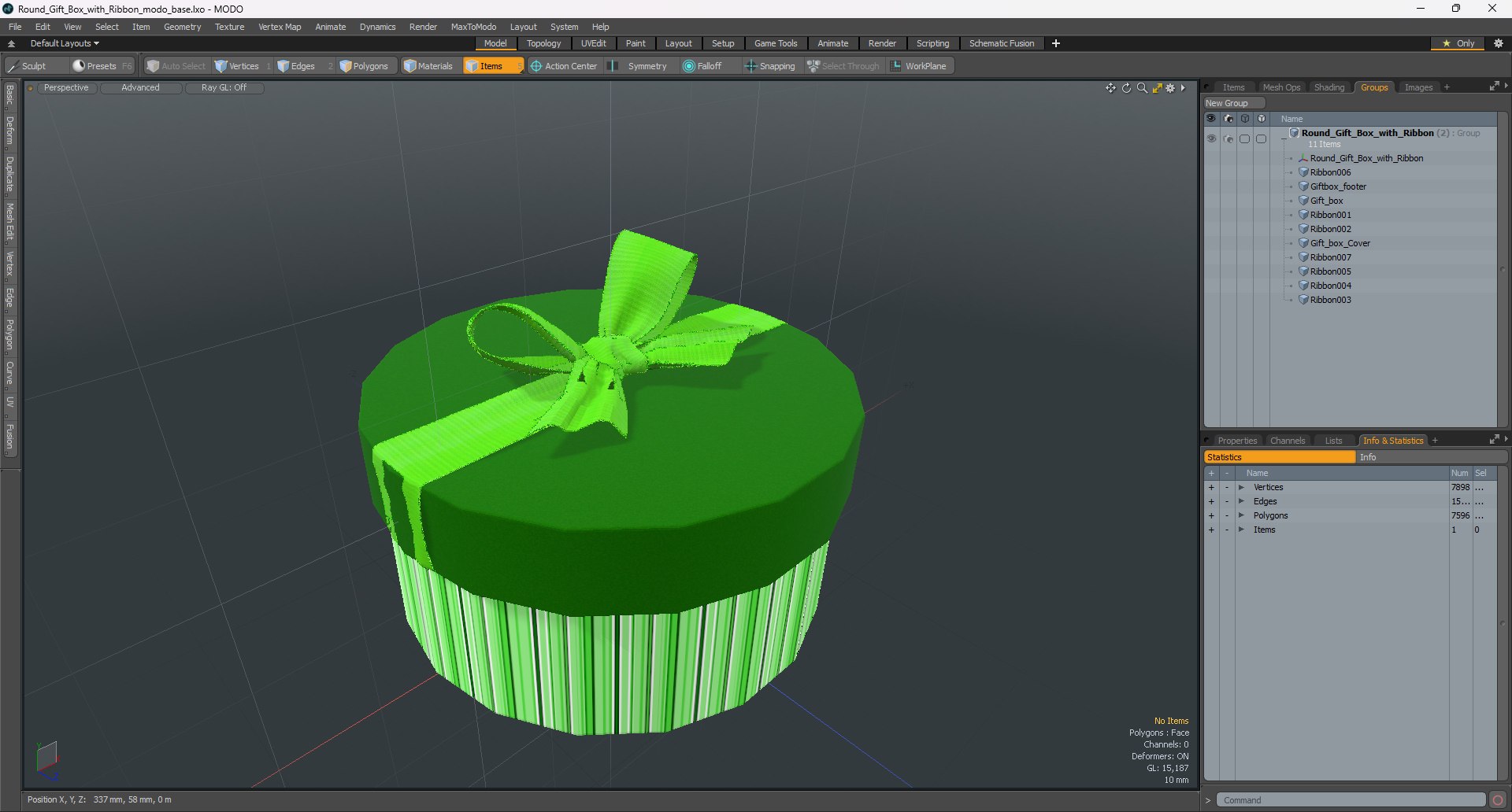 Round Gift Box With Ribbon Model - TurboSquid 2325108
