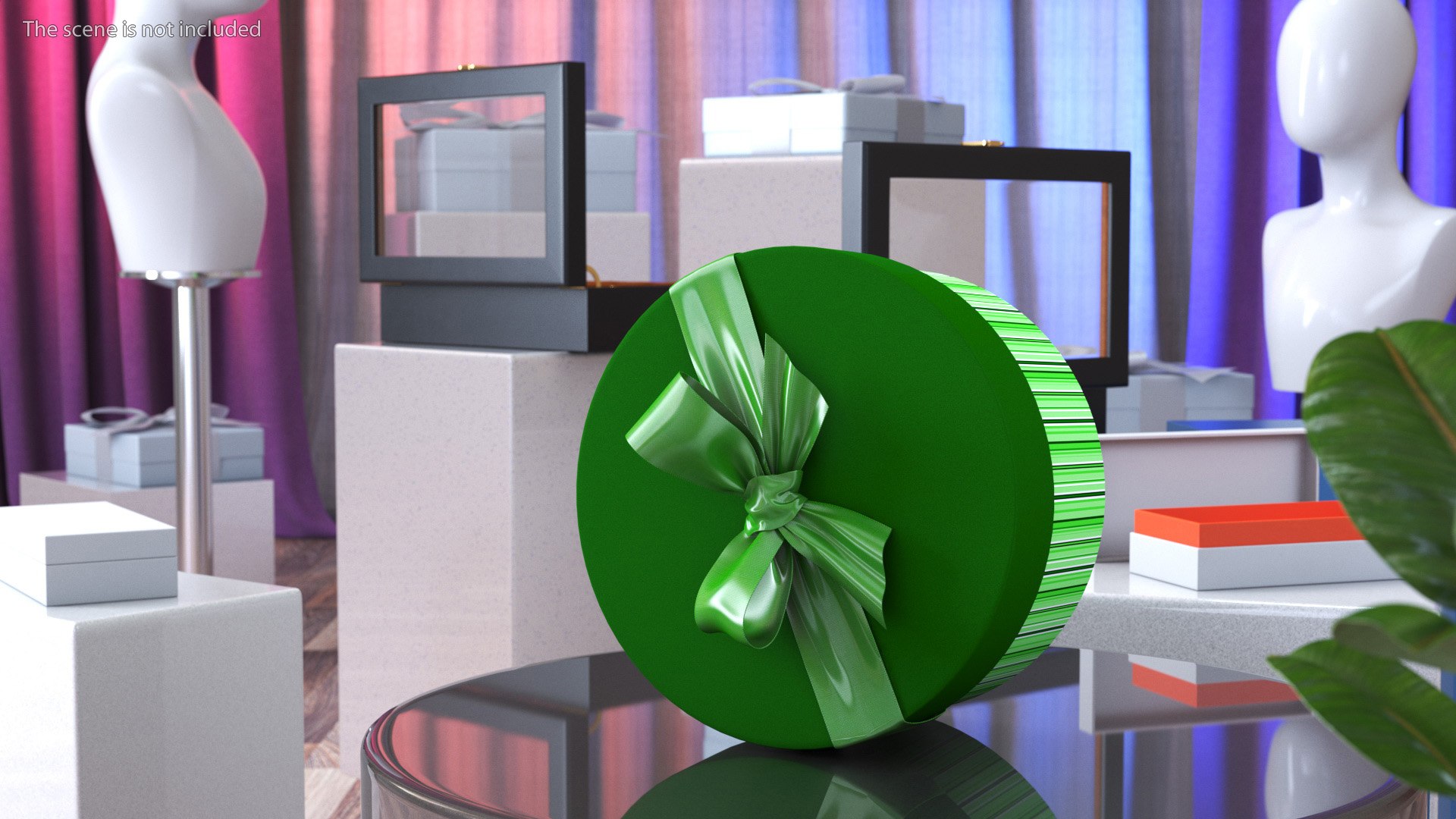 Round Gift Box With Ribbon Model - TurboSquid 2325108