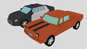 muscle car police 3D model