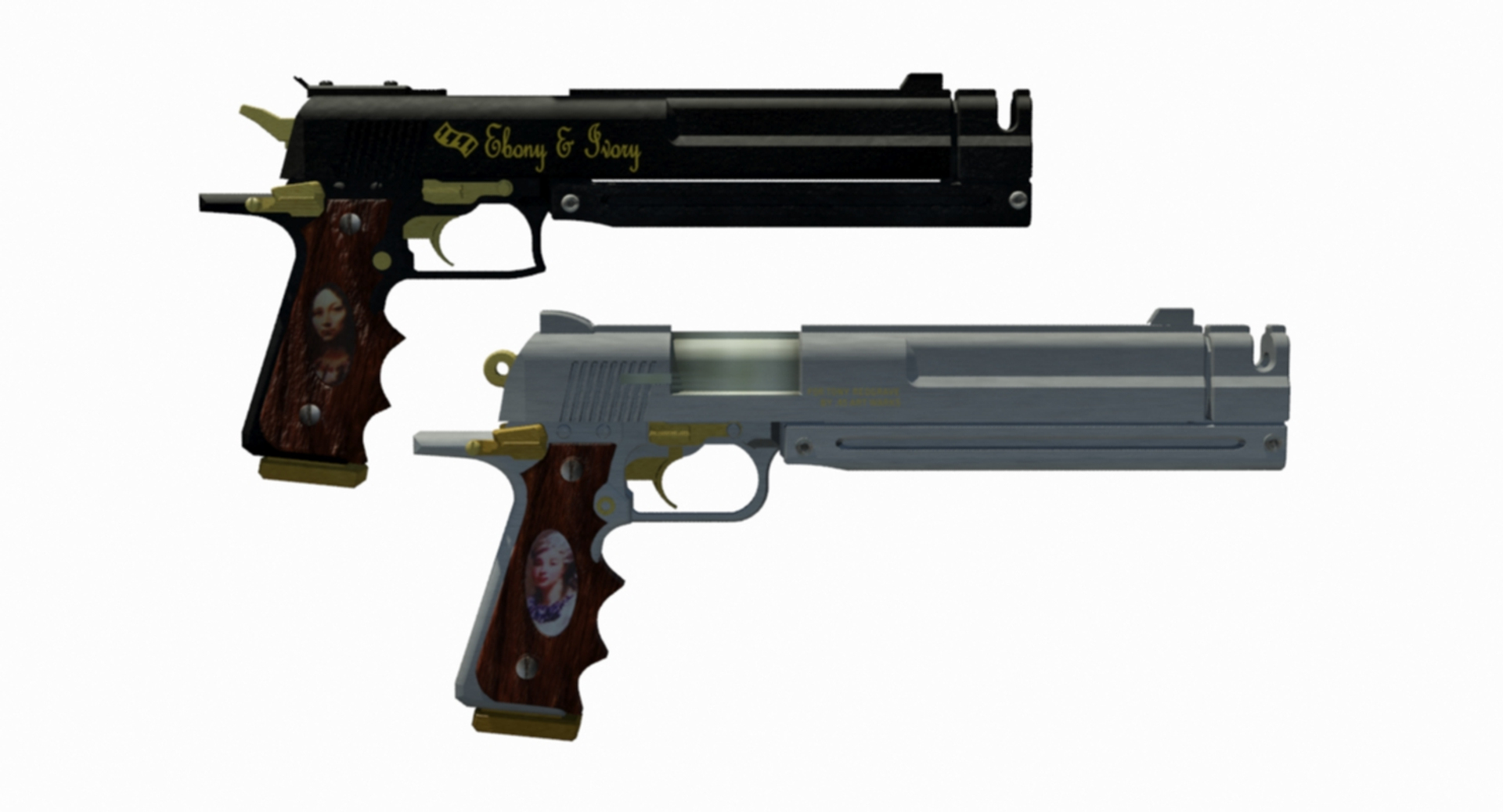 Dantes Guns Ebony Ivory 3D Model TurboSquid 1279453, 48 OFF