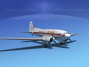 3d model dc-3 douglas air
