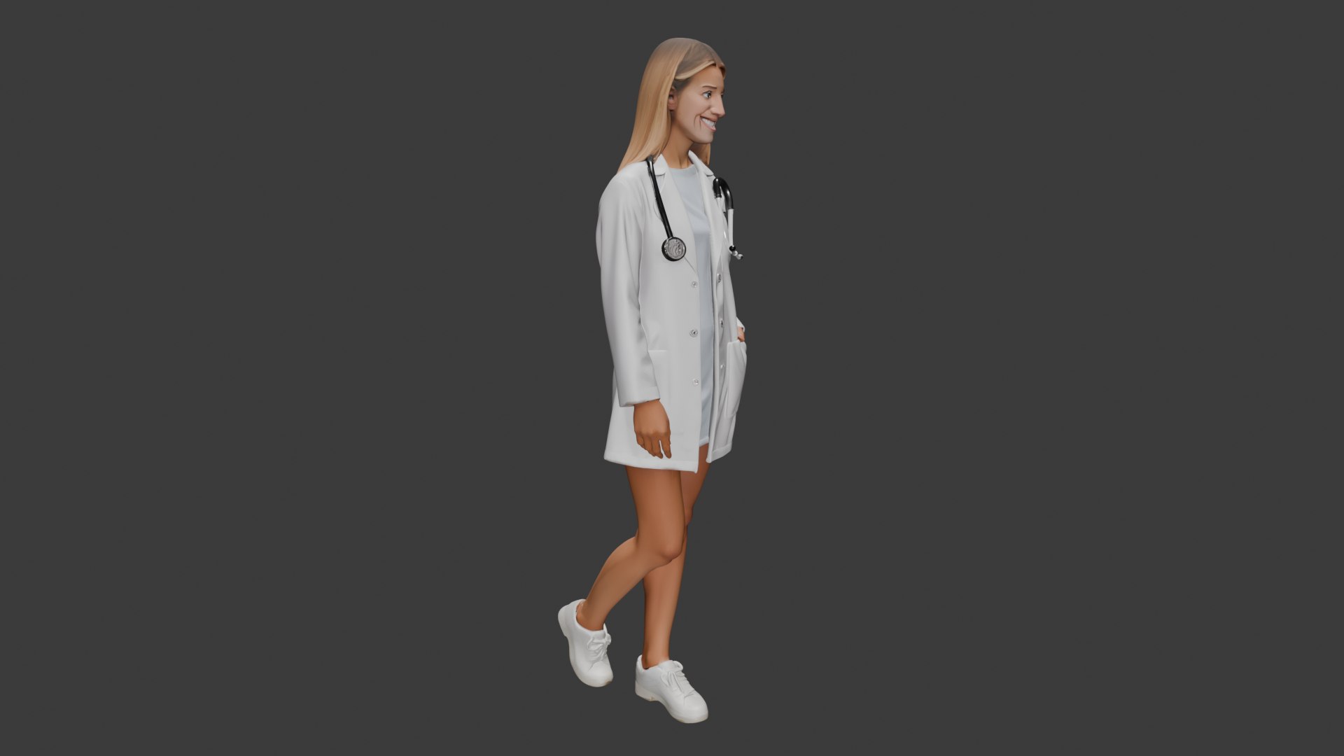 Female Doctor In White Lab Coat Model - TurboSquid 2558925